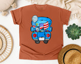 Patriotic Blue Truck graphic tee in Yam