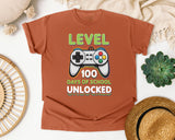 Level 100 Days Of School Unlocked graphic tee in Yam