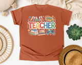 Teacher School Supplies Bright Graphic Tee graphic tee in Yam