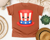 Uncle Sam Top Hat Orange graphic tee in Yam