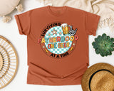Surviving Fatherhood One Beer At A Time Grey graphic tee in Yam