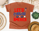 Let's Celebrate America graphic tee in Yam