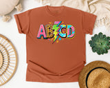 ABCD Leopard Bolt graphic tee in Yam