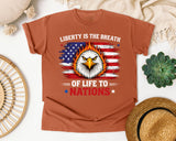 Liberty Is The Breath Of Life To Nations Red graphic tee in Yam