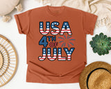 USA 4th Of July Grey graphic tee in Yam