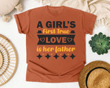A Girl's First True Love Is Her Father Brown graphic tee in Yam