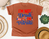 I'm Not Drunk I'm Patriotic Blue graphic tee in Yam