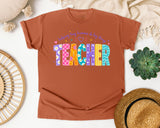 Teacher Helping Tiny Humans Do Big Things graphic tee in Yam