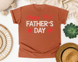 Happy First Father's Day Red graphic tee in Yam