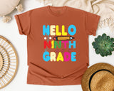 Hello Ninth Grade graphic tee in Yam