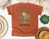 Off To Teach Tiny Humans Frog graphic tee in Yam