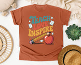 Teach Love Inspire Orange graphic tee in Yam
