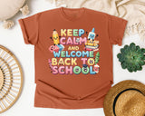 Keep Calm And Welcome Back To School graphic tee in Yam