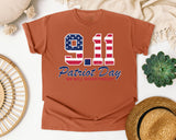 Patriot Day We Will Never Forget Navy graphic tee in Yam