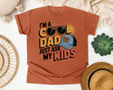 I'm A Cool Dad Just Ask My Kids White graphic tee in Yam