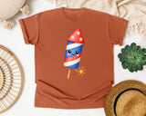 Patriotic Firecracker Rocket graphic tee in Yam