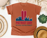 Patriot Day We Will Never Forget Red graphic tee in Yam