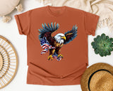 Bald Eagle With Flag graphic tee in Yam