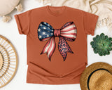 American Flag Bow graphic tee in Yam