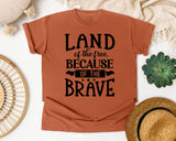 Land Of The Free Because Of The Brave White graphic tee in Yam