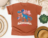 Amerisaurus Rex Pink graphic tee in Yam