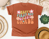 Happy First Day Of 1st Grade graphic tee in Yam
