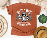 Just A Dad Who Always Came Back With The Milk Grey graphic tee in Yam