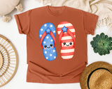 Patriotic Flip Flops graphic tee in Yam