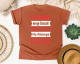 My Dad's My Best Mate Red graphic tee in Yam