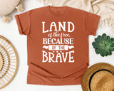 Land Of The Free Because Of The Brave White 2 graphic tee in Yam