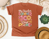 My Teacher Survived 100 Days Of Me Donut graphic tee in Yam