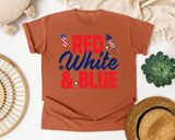 Red White And Blue graphic tee in Yam