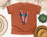 Patriotic Firework Rockets graphic tee in Yam