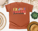 I'm Just Here For Recess graphic tee in Yam