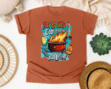 Hot Grillin Cool Chillin Dad Livin graphic tee in Yam