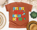 Bye Bye 5th Grade Hello Middle School Bright graphic tee in Yam