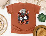 Dad Bod Grill God Brown graphic tee in Yam