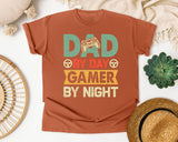 Dad By Day Gamer By Night Grey graphic tee in Yam