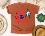 Free To Sparkle Red 2 graphic tee in Yam