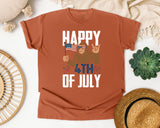 Happy 4th Of July White 2 graphic tee in Yam
