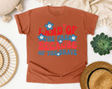 Land Of The Free Because Of The Brave Red graphic tee in Yam