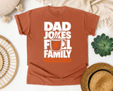 Dad Jokes Fuel Family White graphic tee in Yam