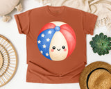 Patriotic Beach Ball graphic tee in Yam