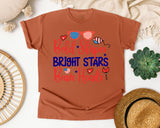 Bold Stripes Bright Stars Brave Hearts graphic tee in Yam