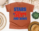 Stars Stripes And Bows Blue graphic tee in Yam