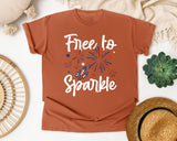 Free To Sparkle White graphic tee in Yam