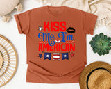 Kiss Me I'm American graphic tee in Yam
