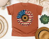 American Flag Sunflower graphic tee in Yam
