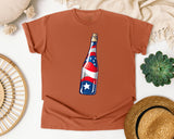 Patriotic Champagne Bottle graphic tee in Yam