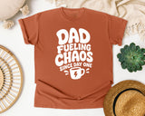Dad Fueling Chaos Since Day One White graphic tee in Yam